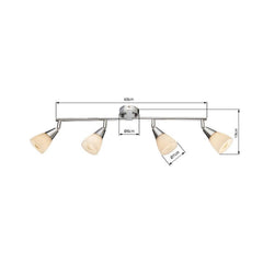 Plafonnier Tadeus chromé, H 19 cm