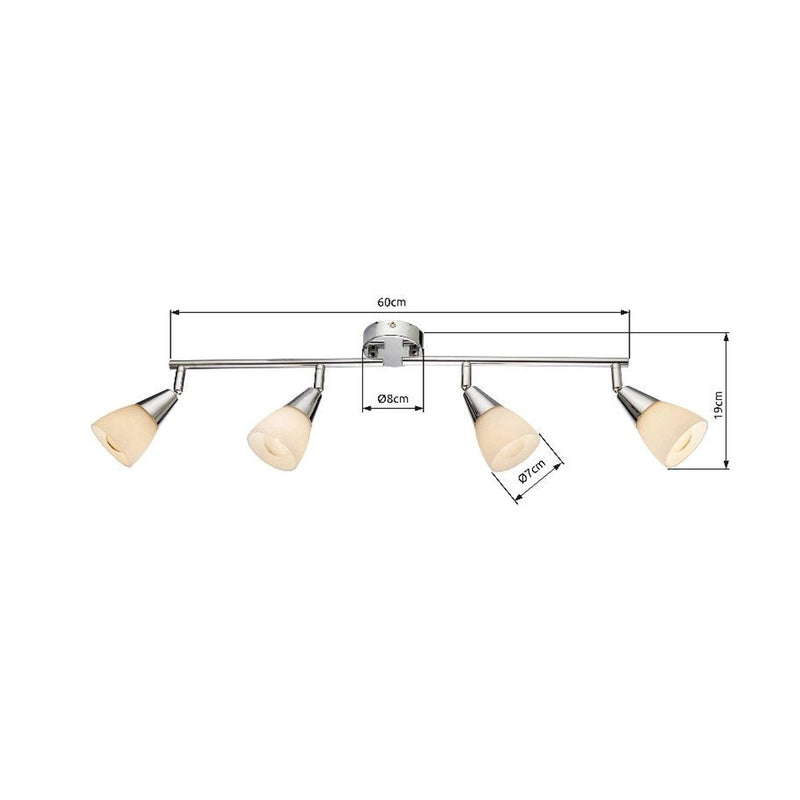 Plafonnier Tadeus chromé, H 19 cm