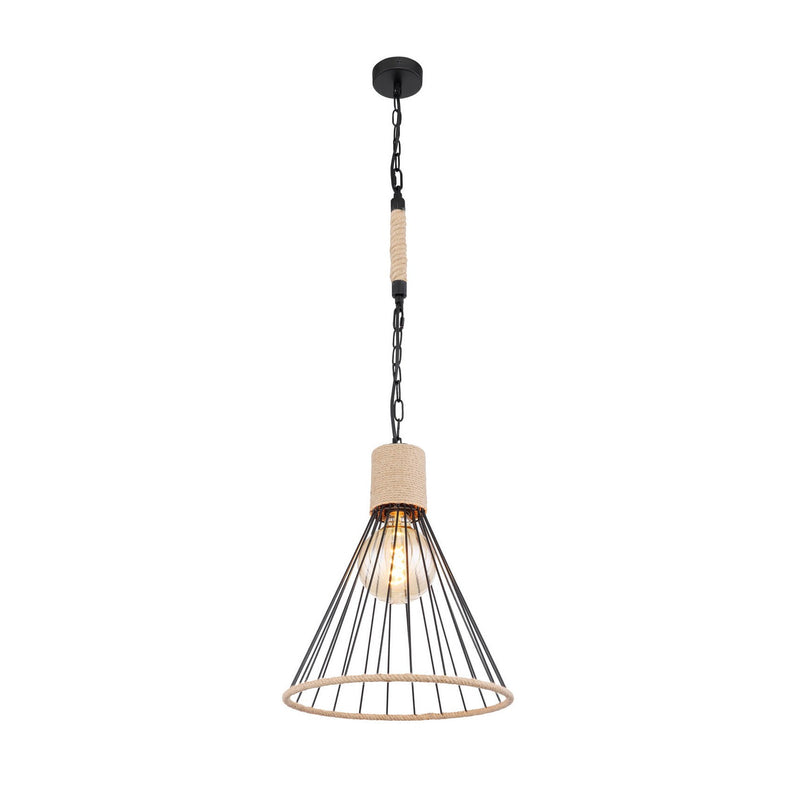 Suspension Halia noire mat, H 140 cm