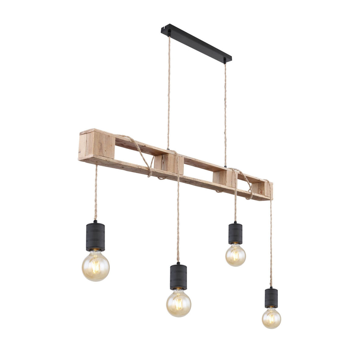 Suspension Joelle noire mat, L 121 cm