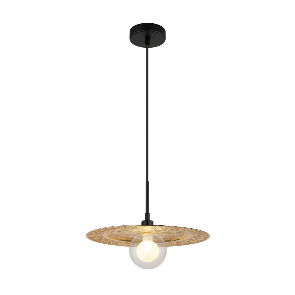 Suspension Riga noire mat, H 119 cm (15169G)
