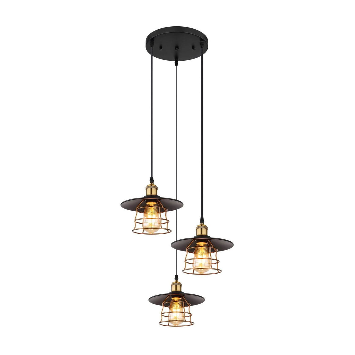 Suspension Viejo noire mat, H 155 cm