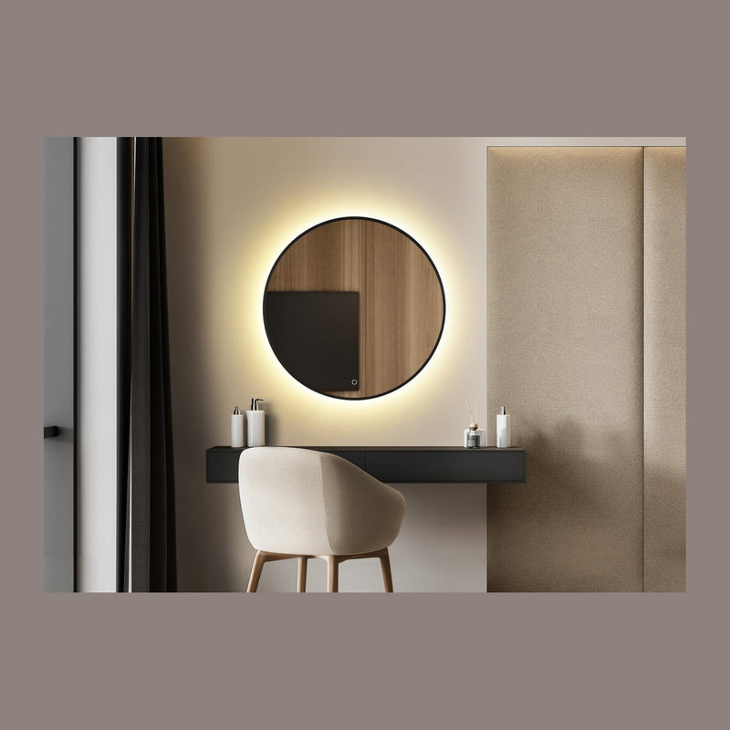 Applique murale Vido noire, Ø 70 cm