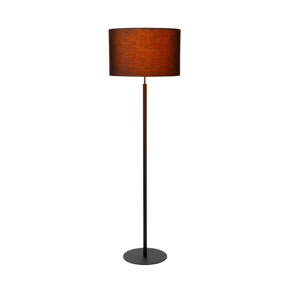 Lampadaire Maya noir et doré mat, coton