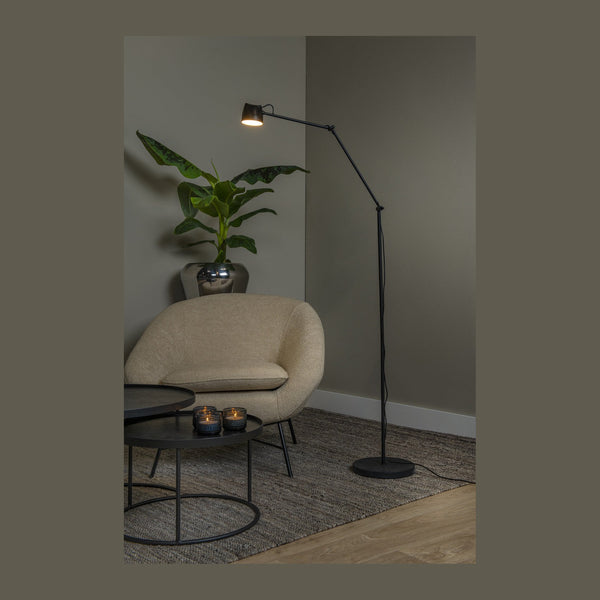 Lampadaire Milne noir, H 143 cm