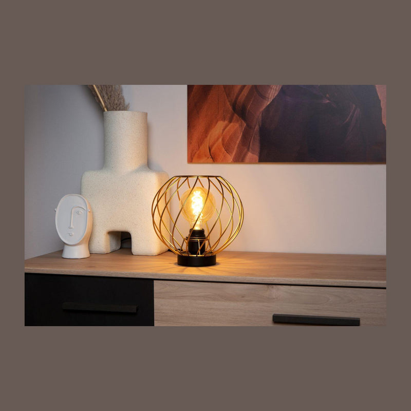 Lampe à poser Danza dorée mat et noire