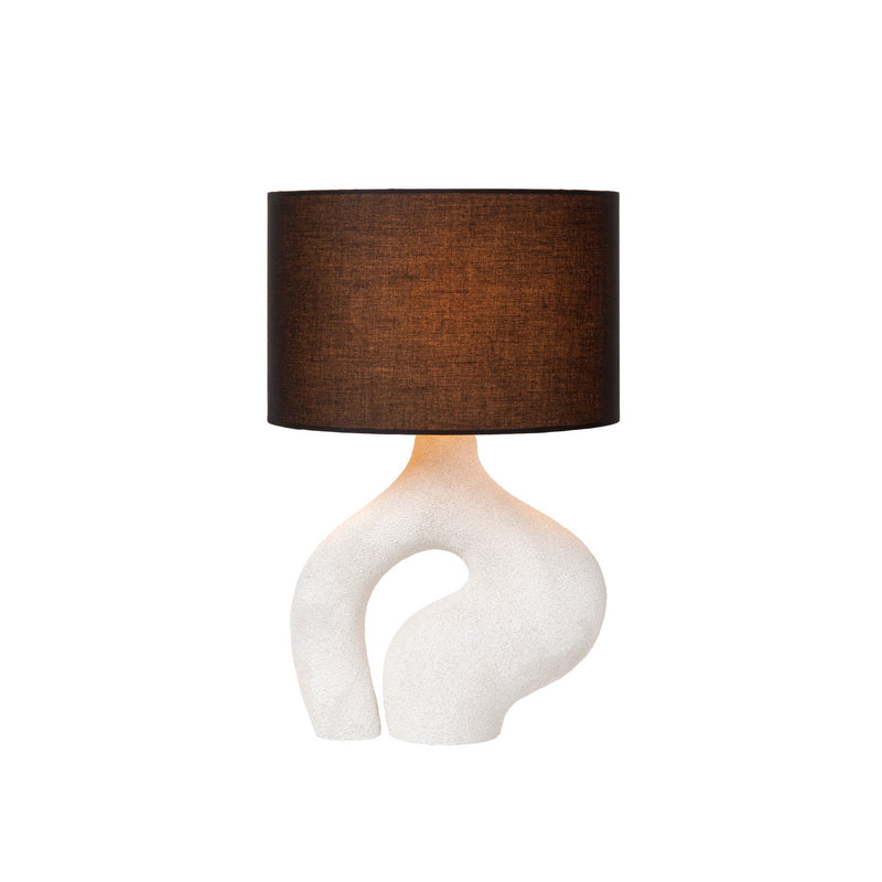Lampe à poser Forma blanche, tissu