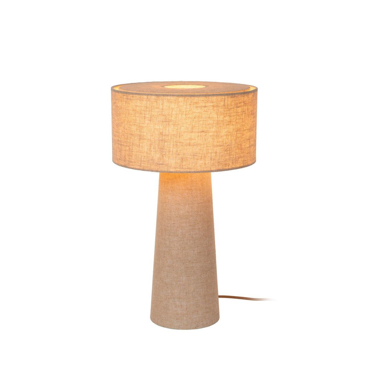 Lampe à poser Leeroy taupe, lin, H 50 cm