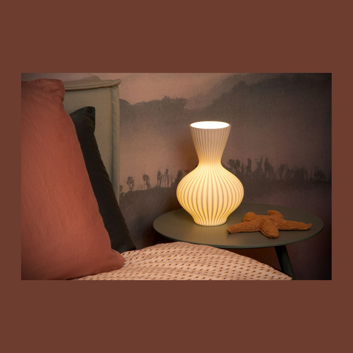 Lampe à poser Momoro blanche, porcelaine, H 29,4 cm