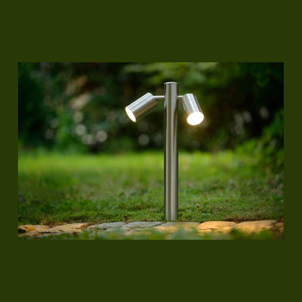 Borne extérieure Arne 2 lumières chromée
