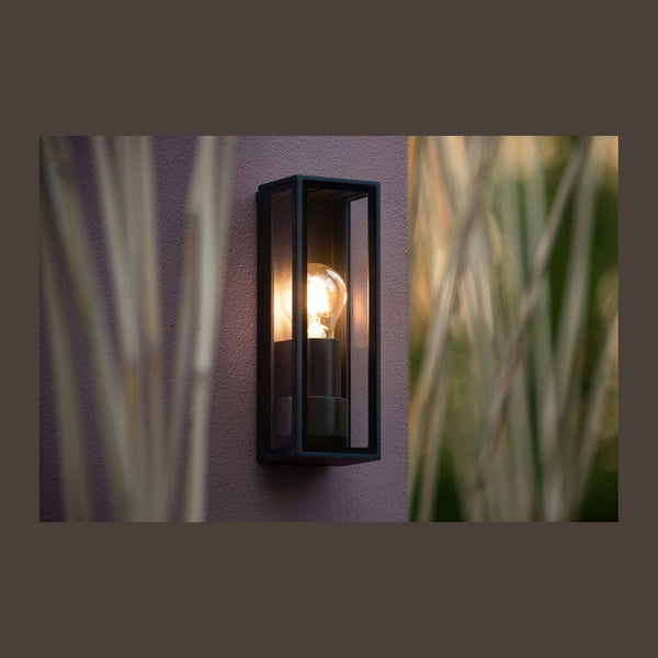 Applique extérieure Dukan noire, verre