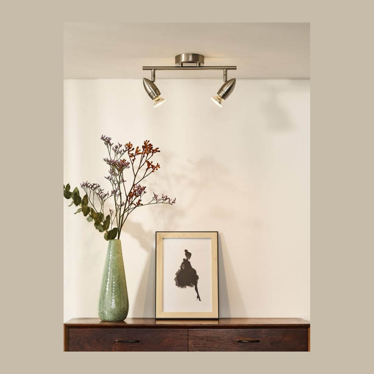 Plafonnier Caro 2 lumières chromé