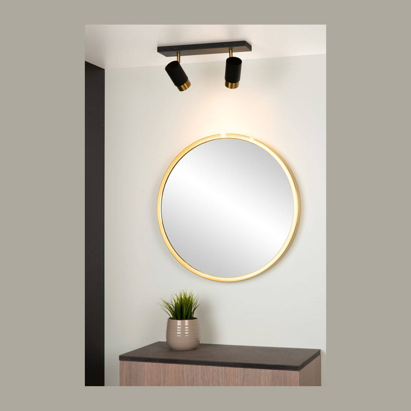 Plafonnier Floris 2 lumières noir et doré mat