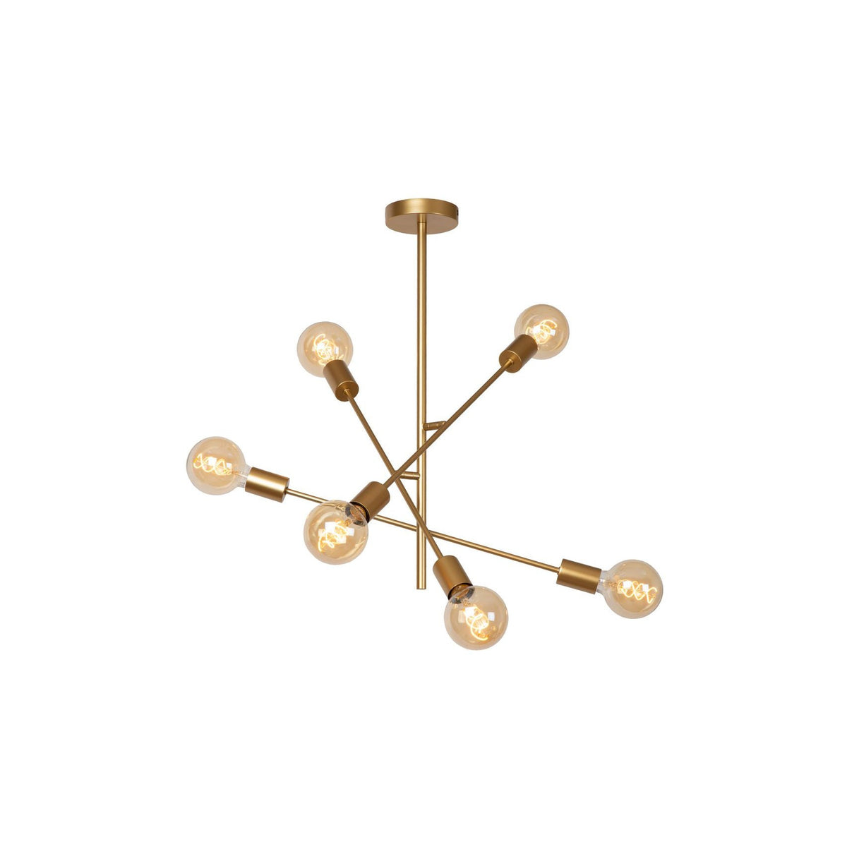 Plafonnier Lester 6 lumières doré mat