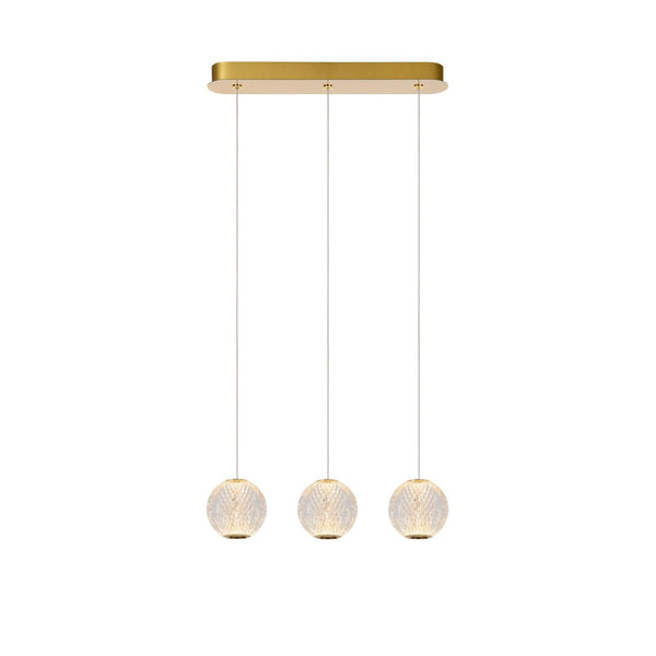 Suspension Cintra transparente et dorée mat, H 50 cm (13499/12/60)