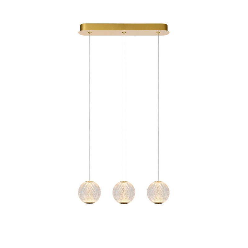 Suspension Cintra transparente et dorée mat, H 50 cm (13499/12/60)
