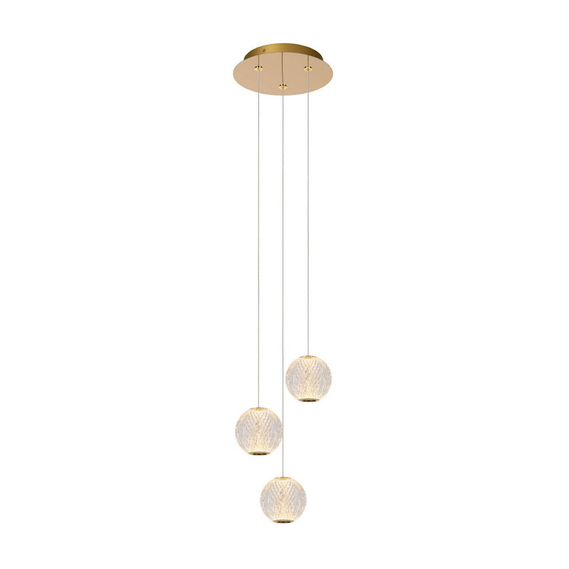 Suspension Cintra transparente et dorée mat, H 50 cm (13499/13/60)