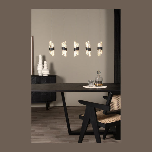 Suspension Kligande noire, L 84 cm