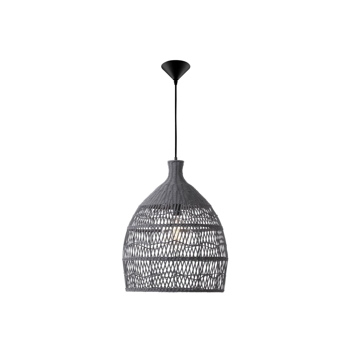 Suspension Destin grise, rotin (9586702)