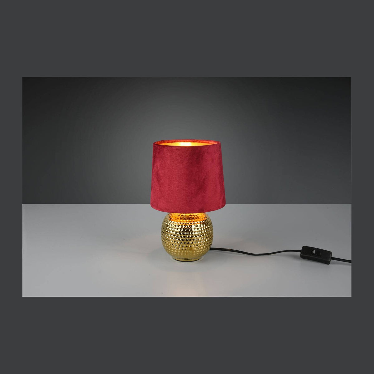 Lampe à poser Sophia dorée et rouge, céramique