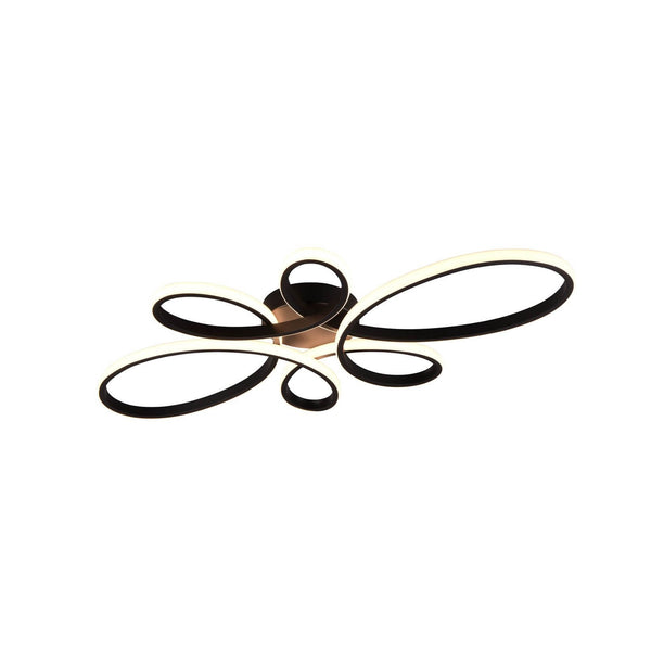 Plafonnier Fly noir mat, L 83 cm