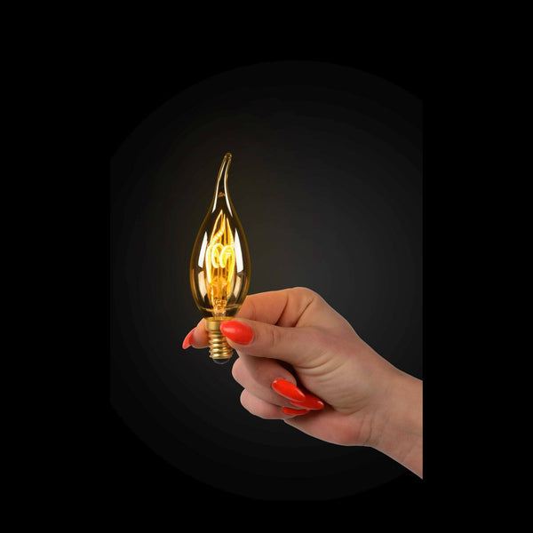Ampoule LED E14 à filament ambrée, 3 W | Lucide