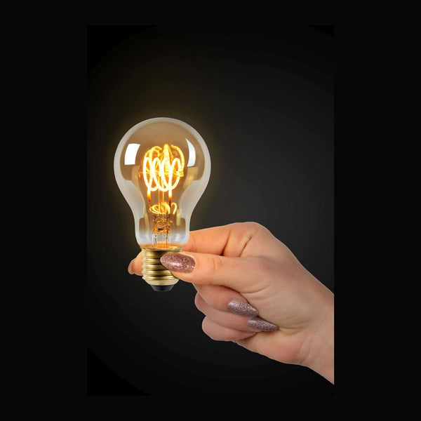 Ampoule LED E27 standard à filament ambrée, 5 W | Lucide