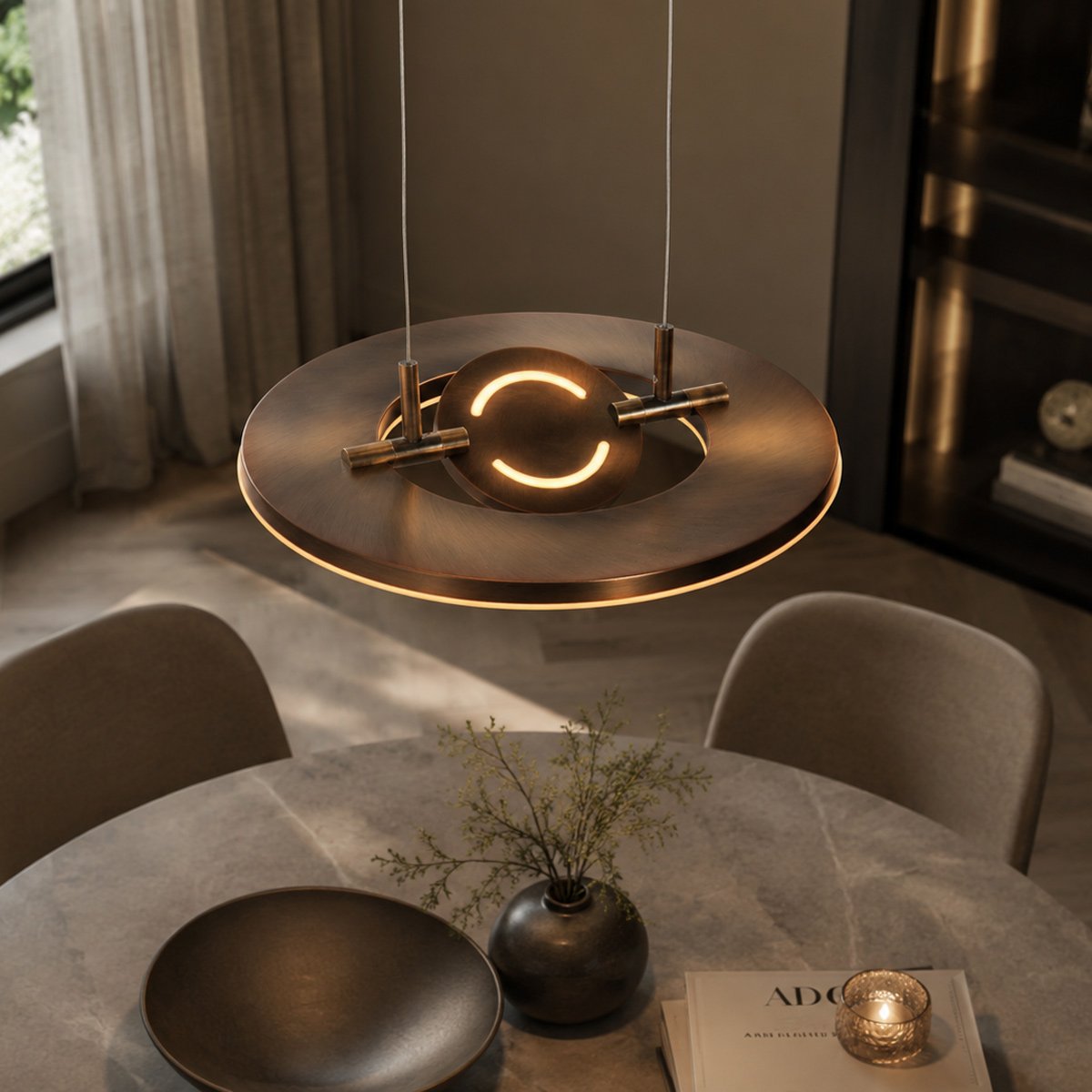 Suspension luminaire Soleil2 bronze