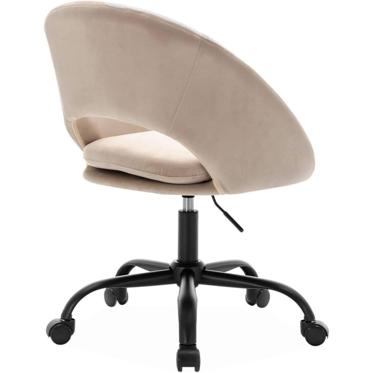 Chaise Bureau Velours Blanc Cassé | Nébul - Designix Chaise de Bureau
