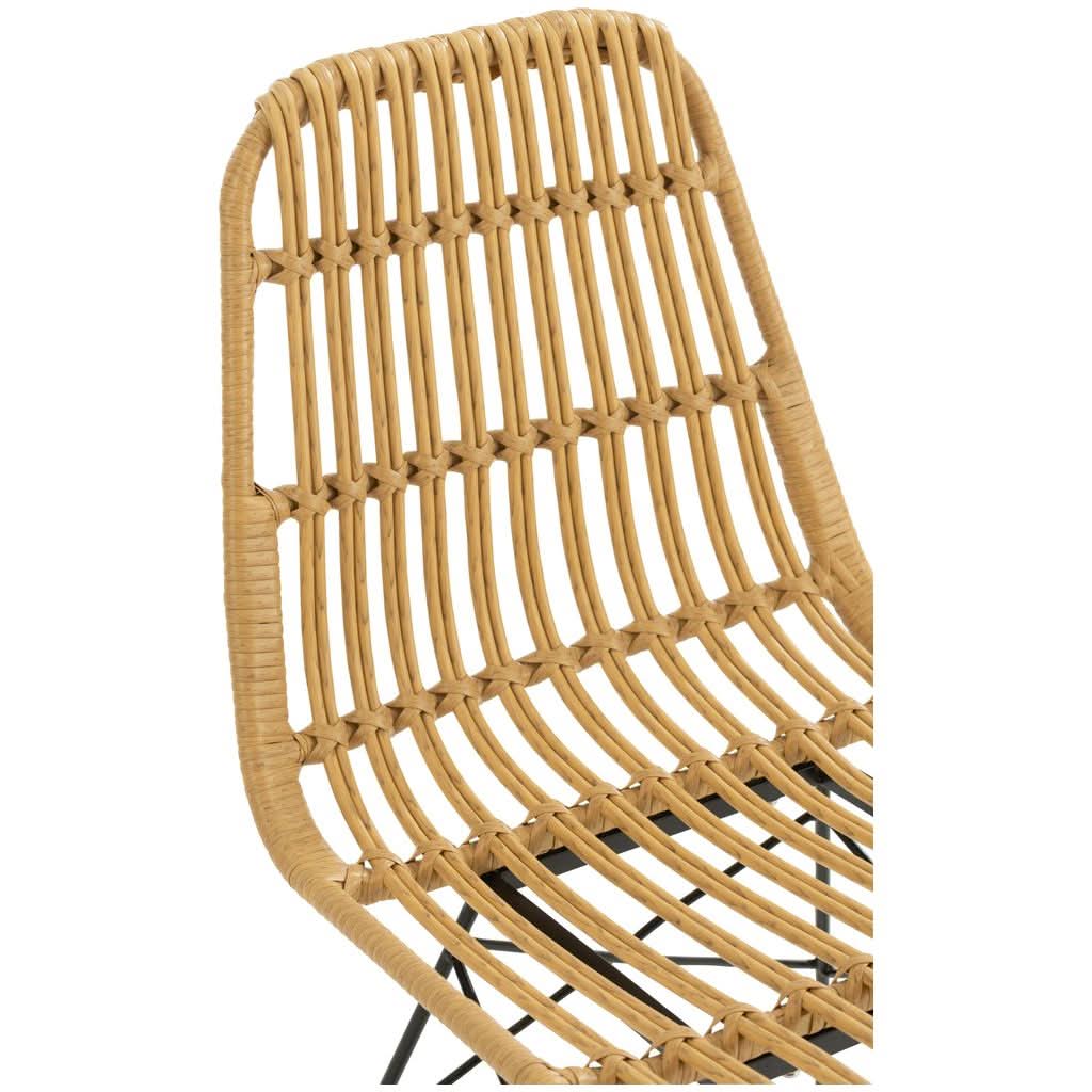 Chaise Extérieure Métal Rotin Noir | Qira - Designix Chaises