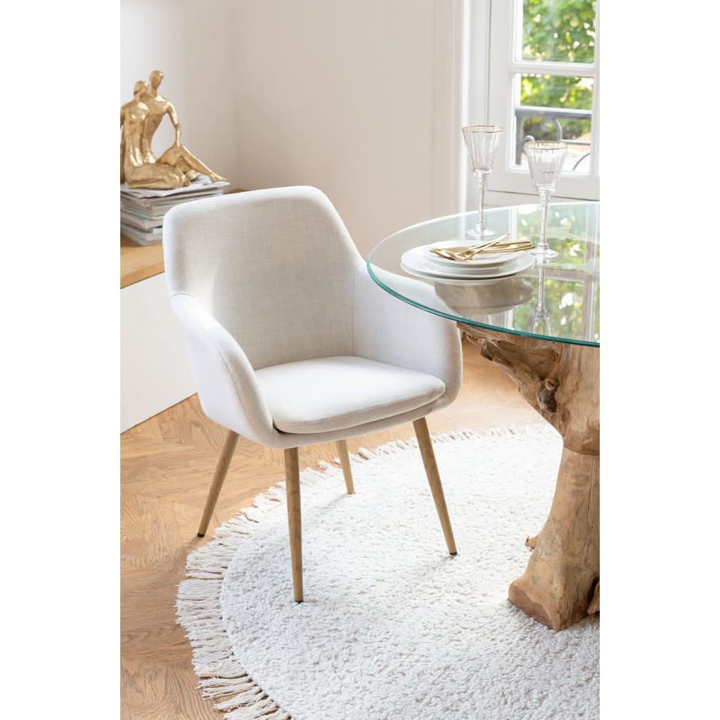 Chaise Miles Acier Mousse Ivoire | Xyla - Designix Chaises