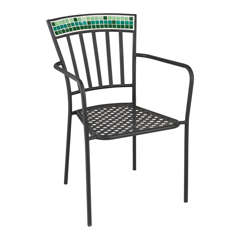 Chaise Mosaïque Verre Métal Verte | Cale - Designix Chaises