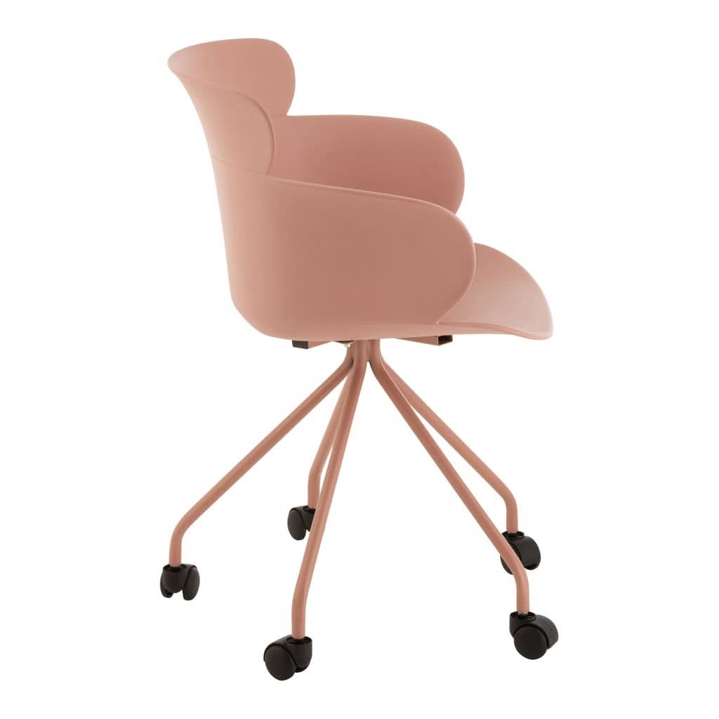 Chaise Rose Nude À Roues | Lora - Designix Chaises