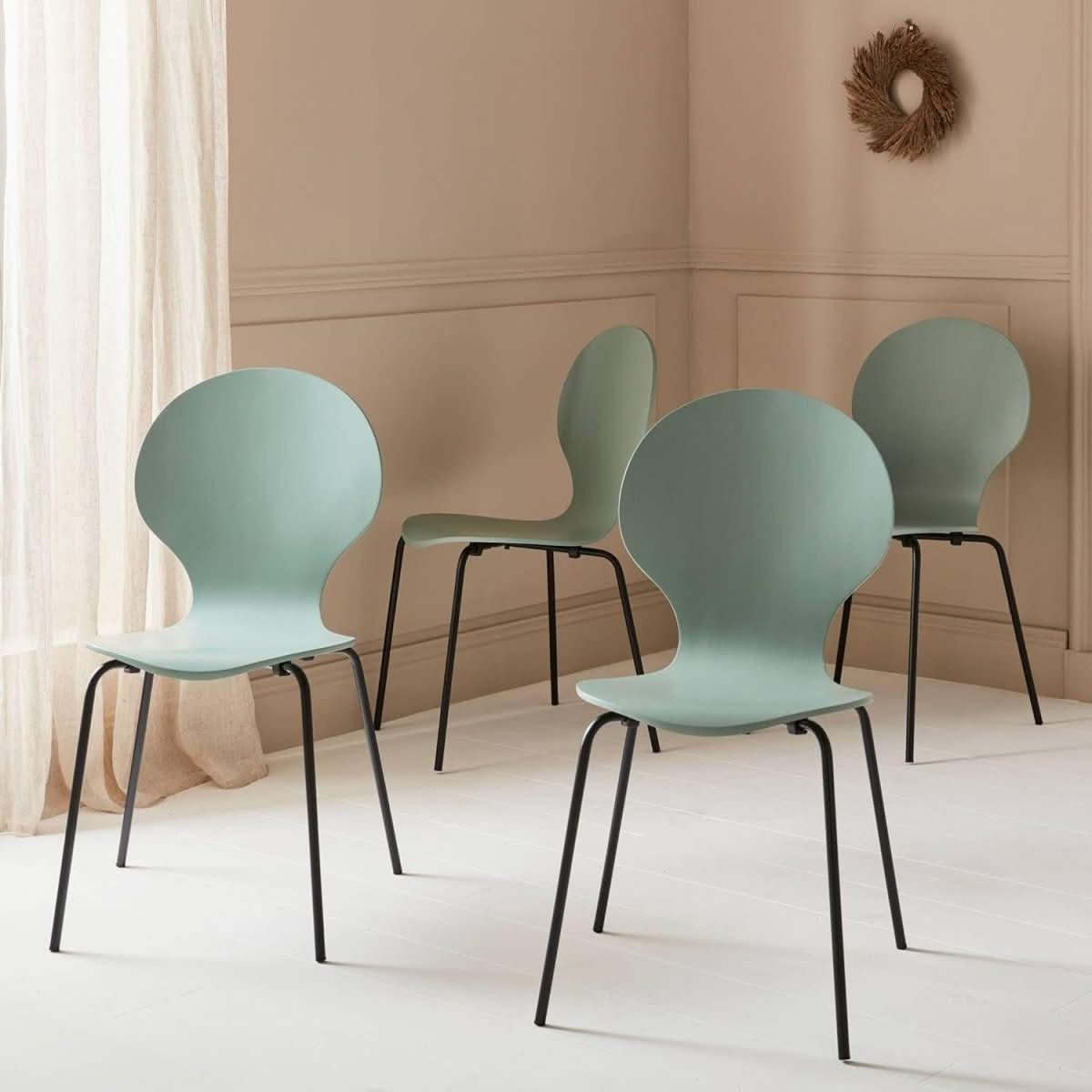 Chaises Bois Métal Minimaliste | Sable - Designix Chaises