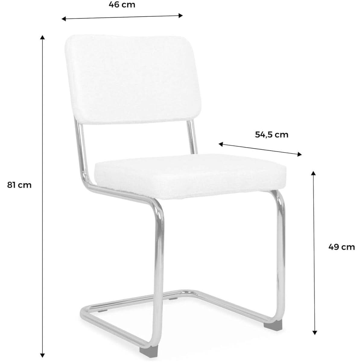 Chaises Cantilever Bouclettes Crème | Linge - Designix Chaises