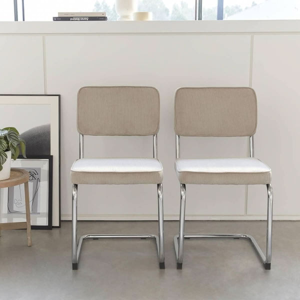 Freischwinger Samt Creme | Soleil