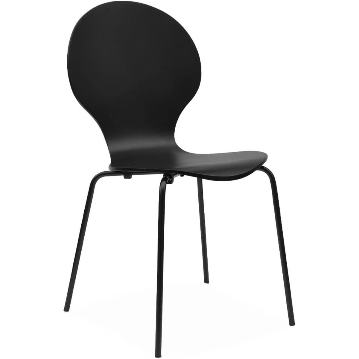 Chaises Noires Rétro Empilables | Diva - Designix Chaises