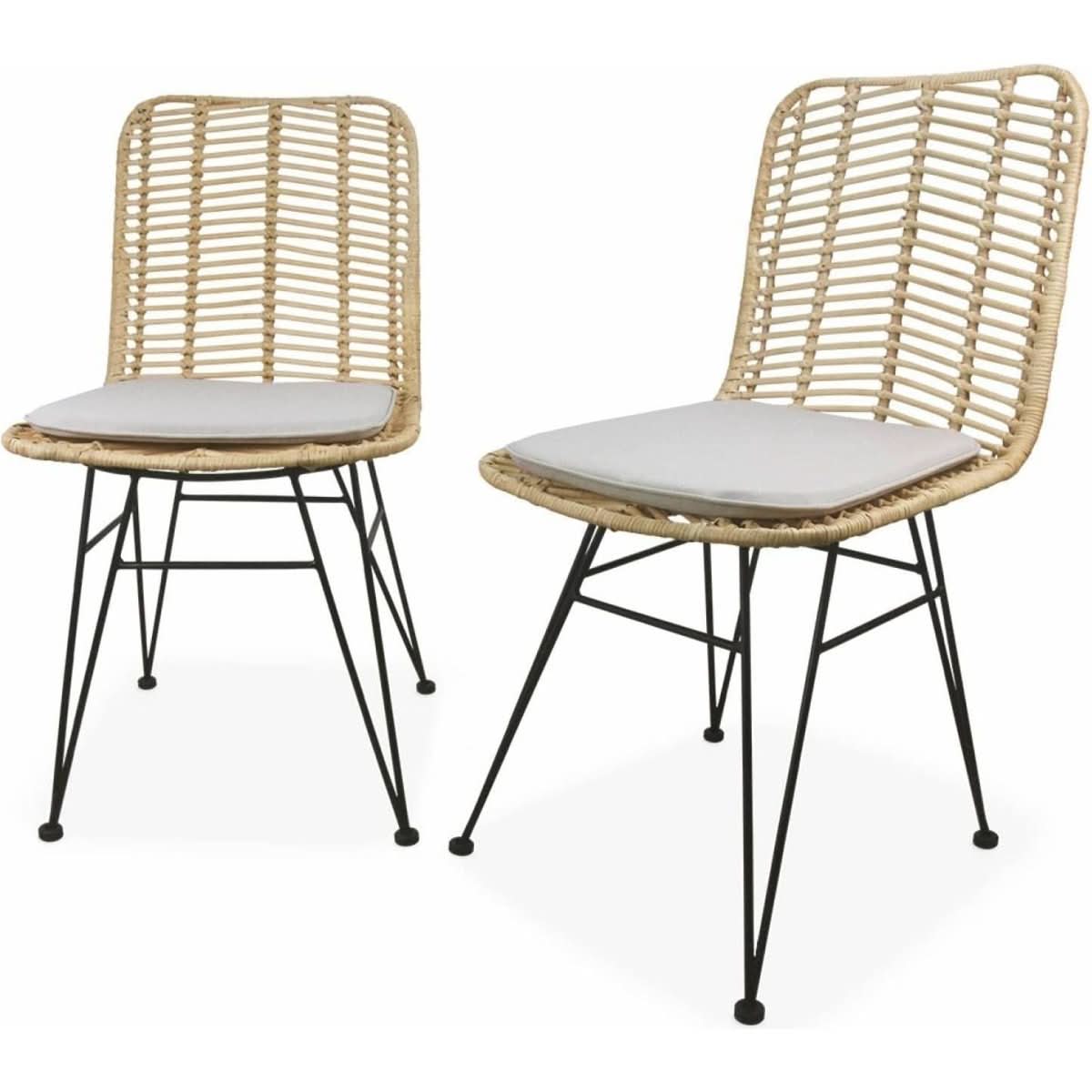 Chaises Rotin Métal Déhoussables | Fable - Designix Chaises