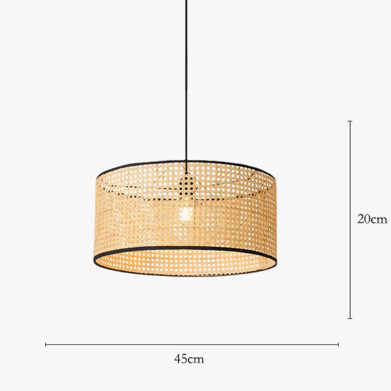 Lustre d'art Rural chinois noyau de bambou rotin LED chambre Restaurant étude lampe à Suspension luminaires décoratifs d'intérieur | Designix - Luminaire - https://designix.fr