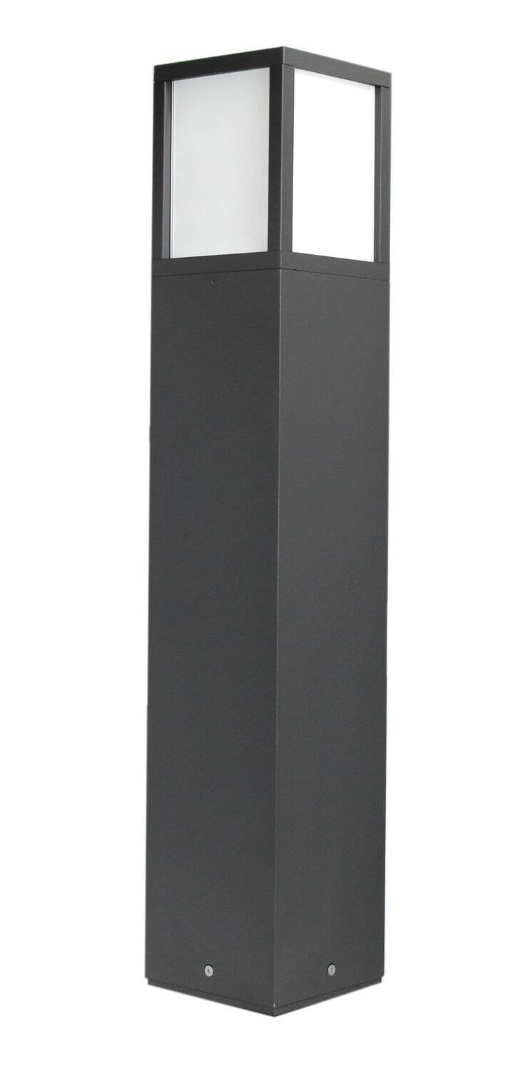 Vue en perspective du même luminaire, montrant le profil de la colonne anthracite