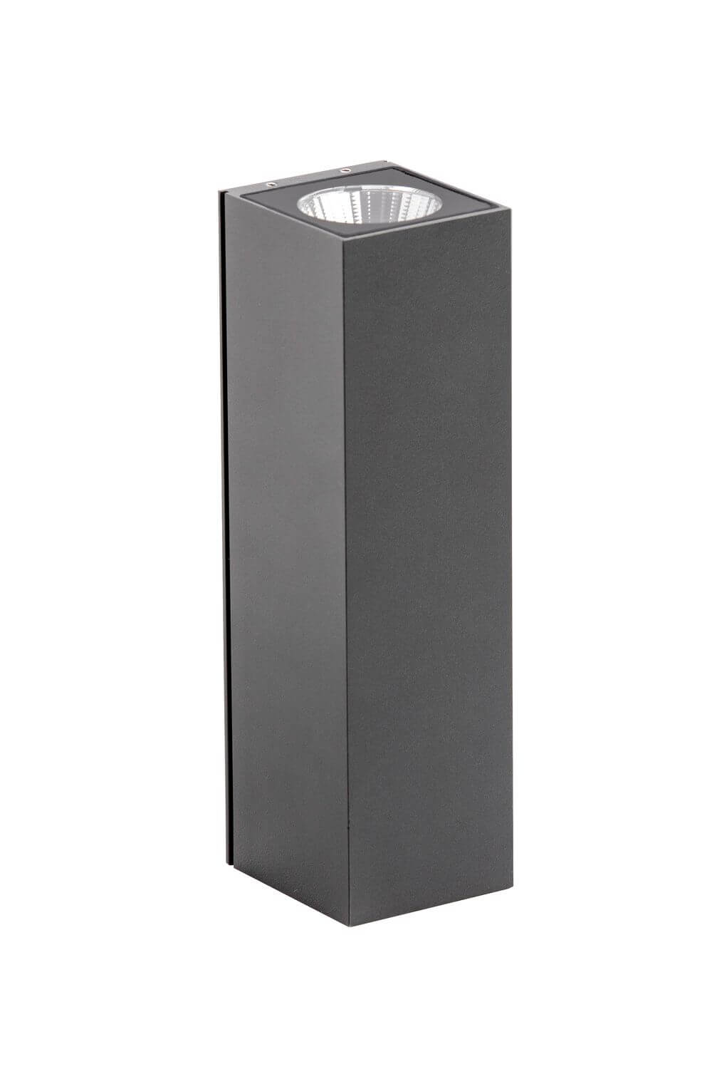 Luminaire mural anthracite vu sous un angle légèrement différent, sur fond blanc.