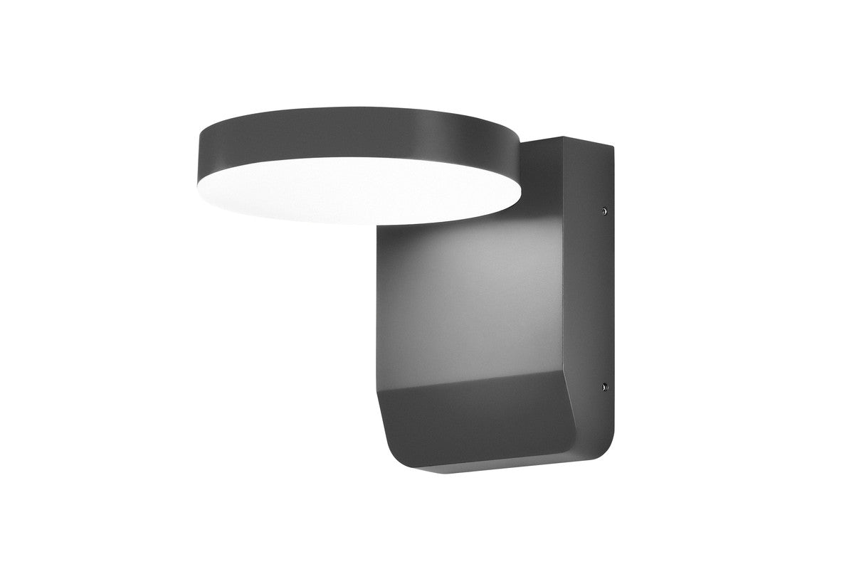 Vue de face du luminaire sur fond blanc avec tête ronde pivotante