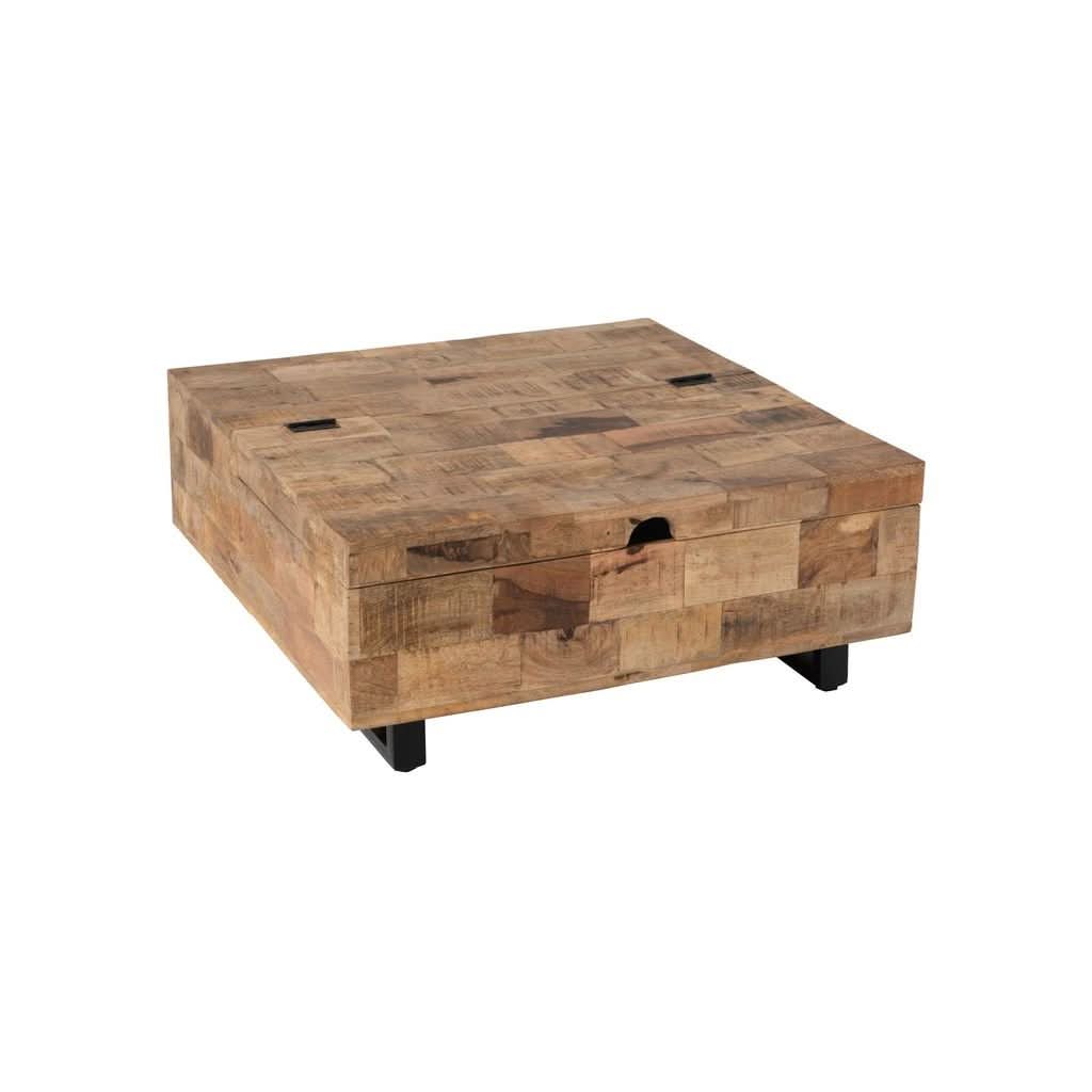 Coffre Table Basse Carrée Bois - Designix