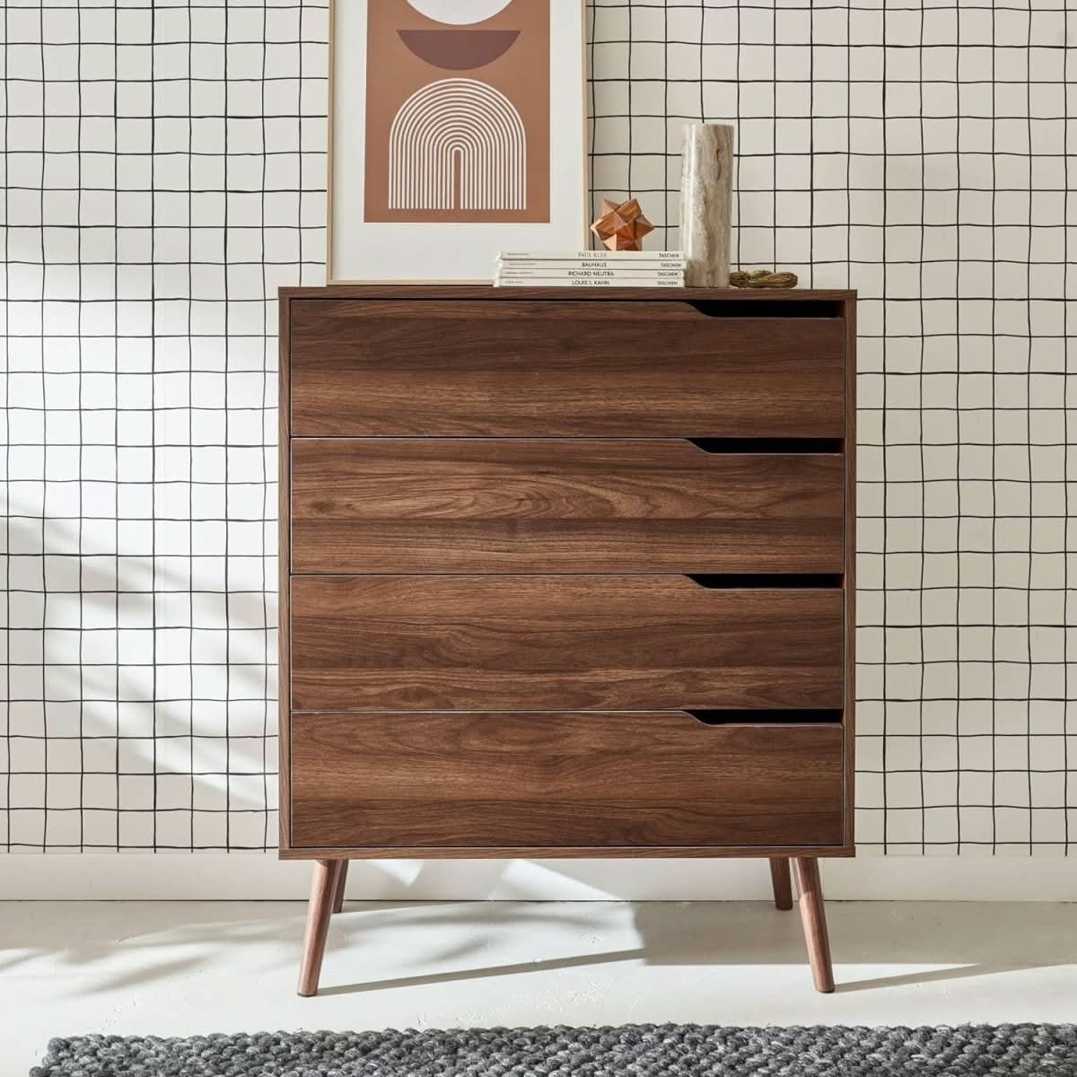 Commode Noyer Pieds Pin | Astro - Designix Commode