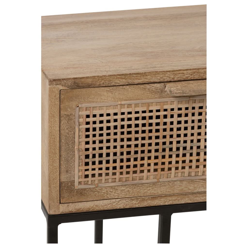 Console Bois Manguier Rotin Naturel - Designix