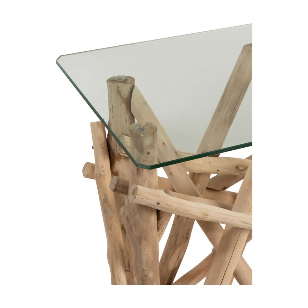 Console en Bois et Verre Naturel - Designix