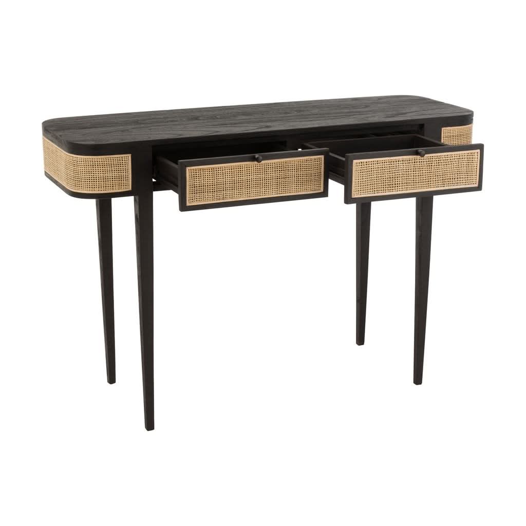 Console Exotique En Rotin Noir - Designix