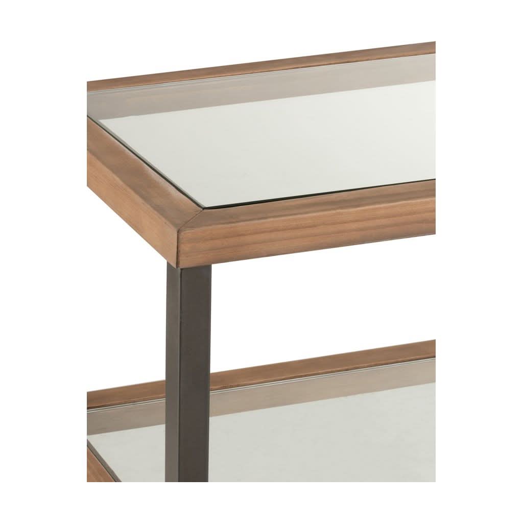 Console Verre Bois Marron 3 Niveaux - Designix