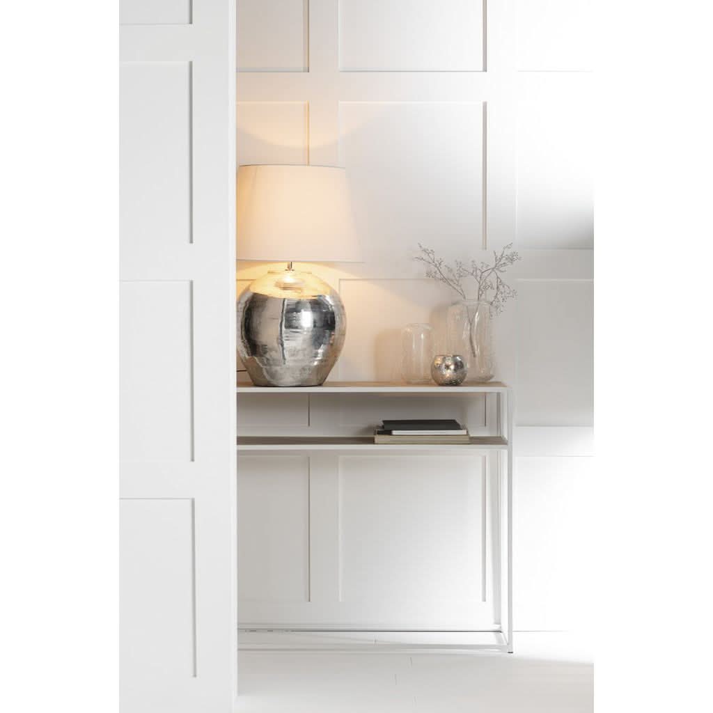 Console Zigzag Bois Métal Blanc - Designix
