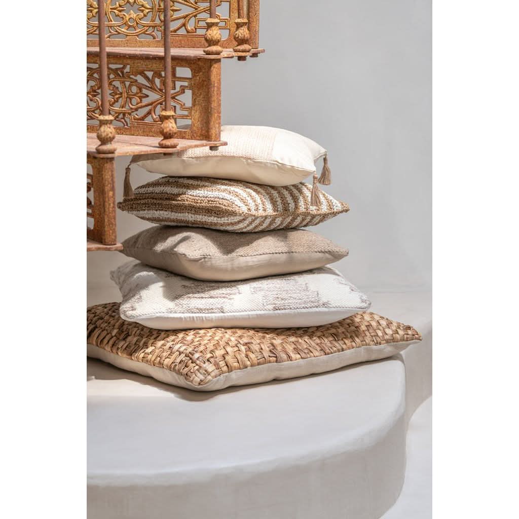 Coussin Beige Polyester Tissé - Designix